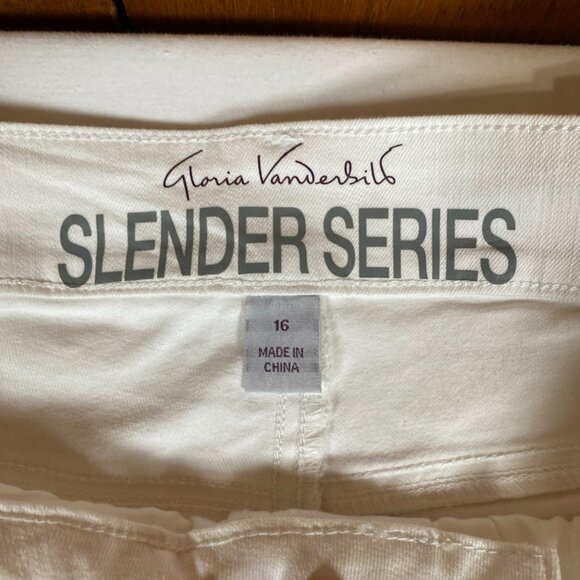 NWT Gloria Vanderbilt Wide Waisted Ankle Boot Jeans Women's 16 White Cotton Blen - Picture 5 of 8